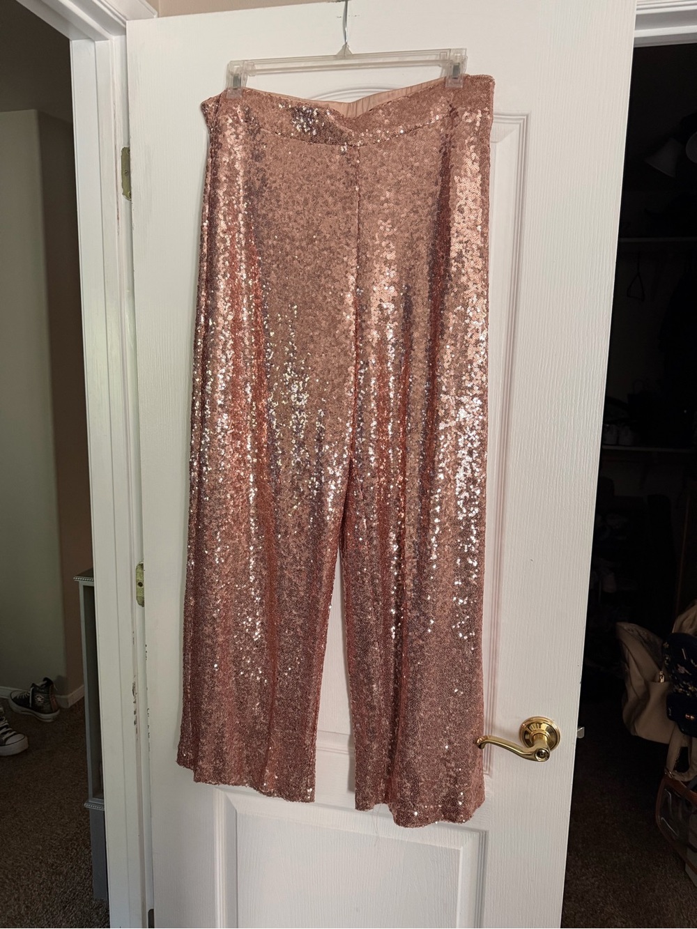 torrid Rose Gold Sequin Wide-Leg Pants